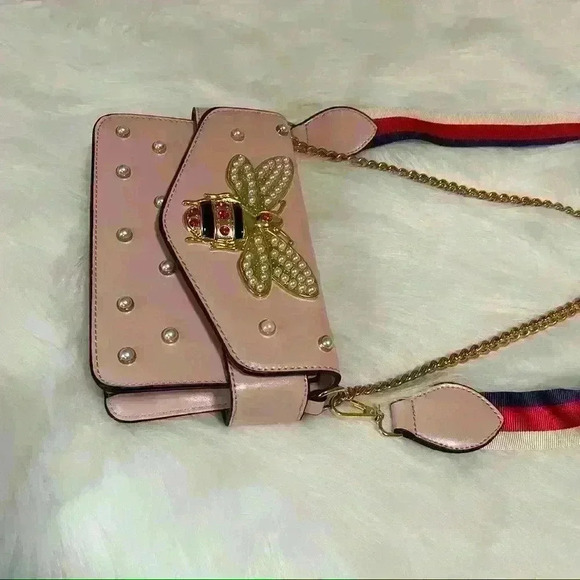 Fashion gg purse metal bee pearl pink - Picture 2 of 9